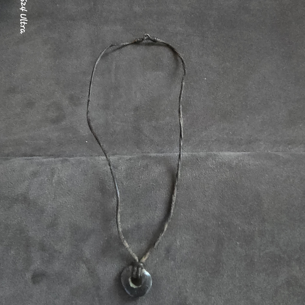 Handmade Black Cord Necklace with Black Pendant